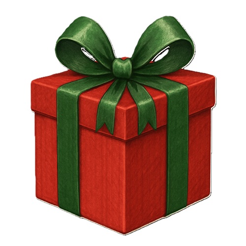 Christmas Gift with Green Bow
